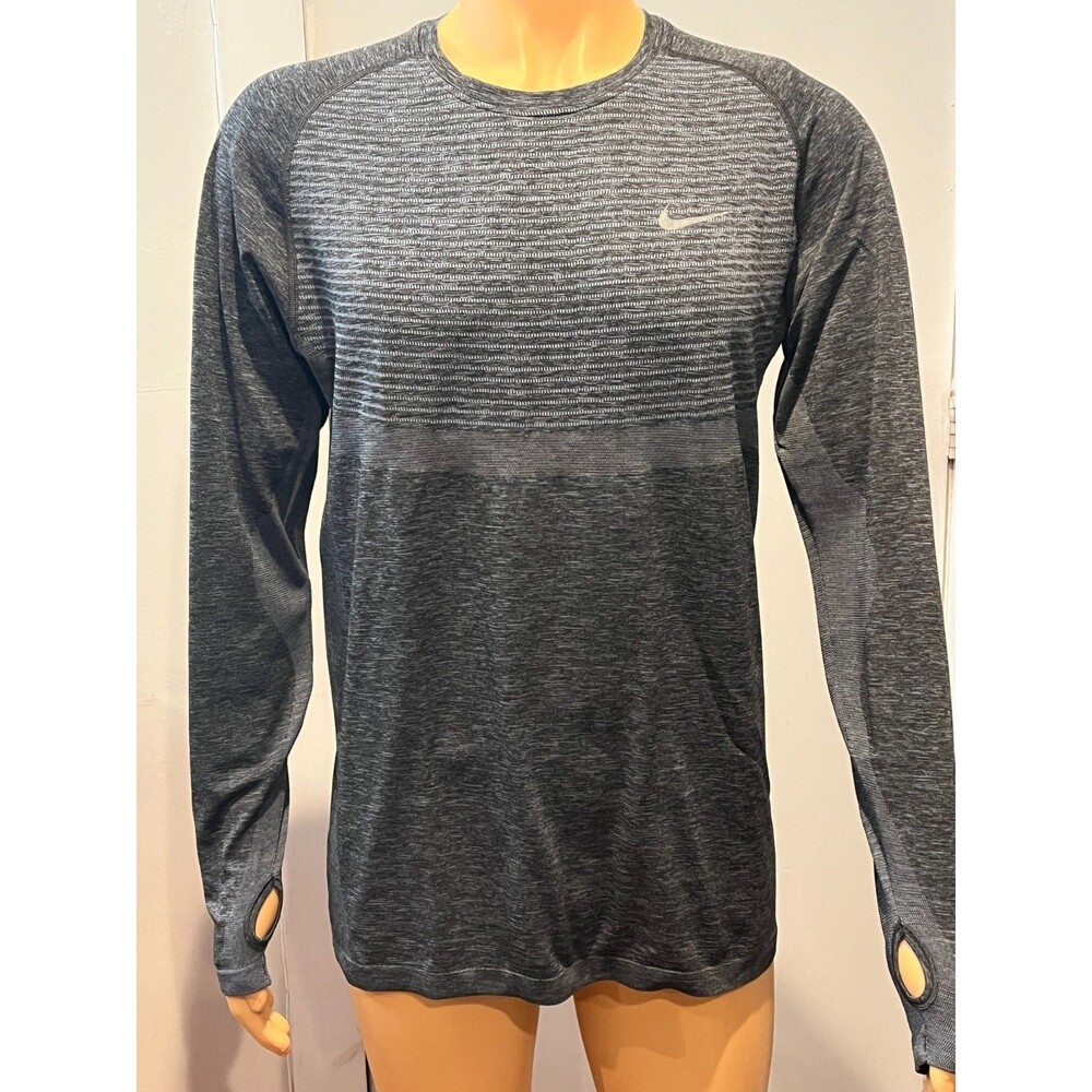 Nike Dri-Fit Knit Running Long Sleeve T-Shirt 717760-065 (L) EUC Rare!!